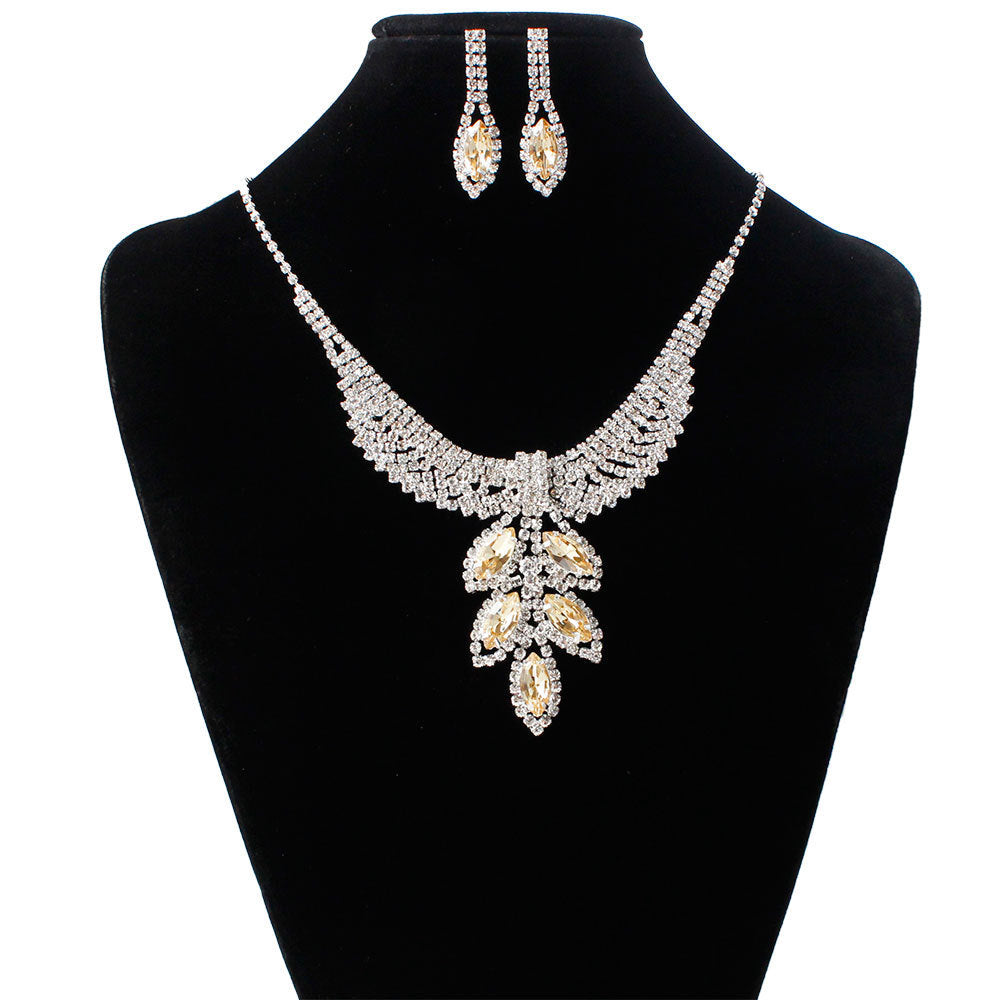 Sparkling Rhinestone Korean Wedding Jewelry Set