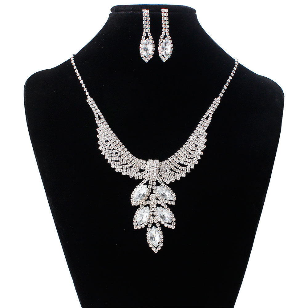 Sparkling Rhinestone Korean Wedding Jewelry Set