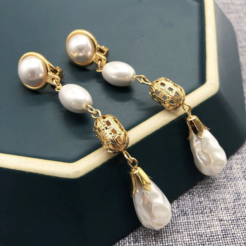 White Pearl Earrings